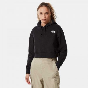 Bluza z Kapturem The North Face Trend Cropped Damskie Czarne | Polska-9421867