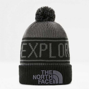 Czapka The North Face Retro TNF Pom Damskie Szare Czarne | Polska-6103287