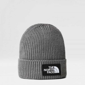 Czapka The North Face TNF Box Logo Cuff Chłopięce Szare | Polska-5961247