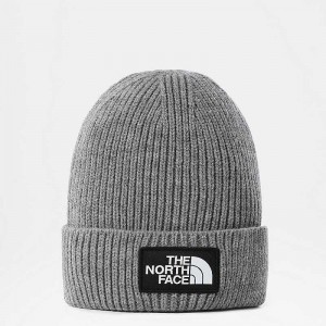 Czapka The North Face TNF Logo Box Cuffed Damskie Szare | Polska-4860723