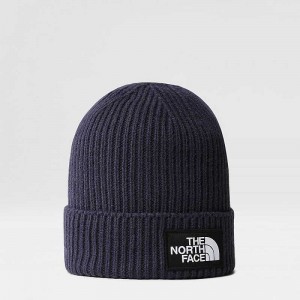 Czapka The North Face TNF Logo Box Cuffed Damskie Granatowe | Polska-8610245