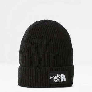 Czapka The North Face TNF Logo Box Cuffed Męskie Czarne | Polska-9260183