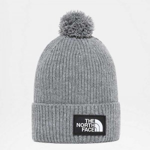 Czapka The North Face TNF Logo Box Pom Damskie Szare | Polska-1735496