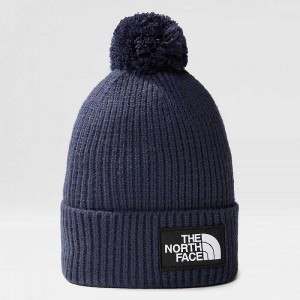 Czapka The North Face TNF Logo Box Pom Damskie Granatowe | Polska-5374168