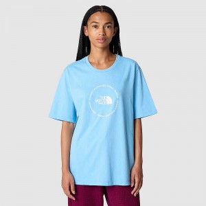 Koszulki The North Face Circle Logo Relaxed Damskie Niebieskie | Polska-3145680