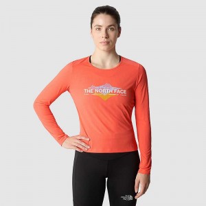 Koszulki The North Face Kikash Long-Sleeve Damskie Pomarańczowe | Polska-9763028