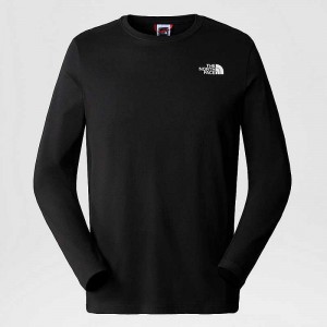 Koszulki The North Face Redbox Long-Sleeve Męskie Czarne | Polska-2871059