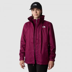 Kurtka 3 W 1 The North Face Evolve II Triclimate® Damskie Fuksja Szare | Polska-6851724