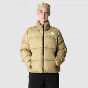 Kurtki Ocieplane The North Face RMST Nuptse Damskie Khaki Szare | Polska-8475139