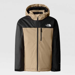 Kurtki Ocieplane The North Face Snowquest X Chłopięce Khaki Czarne | Polska-5230498