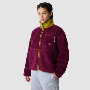 Kurtki Polarowe The North Face Extreme Pile Full-Zip Damskie Fuksja Żółte | Polska-1768450