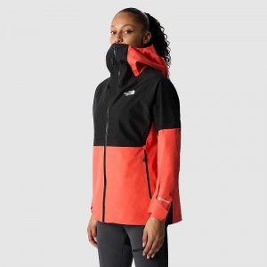 Kurtki Przeciwdeszczowe The North Face Jazzi GORE-TEX® Damskie Pomarańczowe Czarne | Polska-2648307