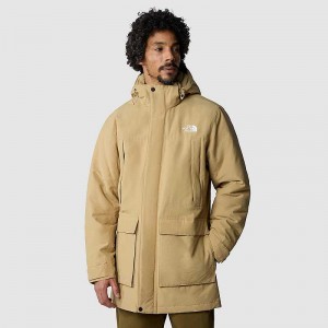 Kurtki Puchowe The North Face Katavi Męskie Khaki Szare | Polska-4981375