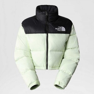 Kurtki Puchowe The North Face Nuptse Damskie Głęboka Zielone Kremowe | Polska-1658402