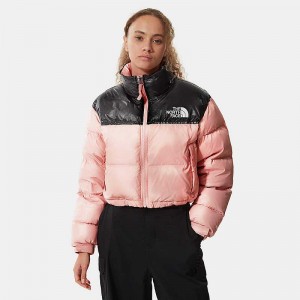 Kurtki Puchowe The North Face Nuptse Damskie Różowe Brązowe | Polska-1039274