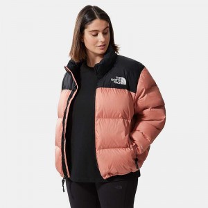 Kurtki Puchowe The North Face Plus Size 1996 Retro Nuptse Damskie Różowe | Polska-8631902