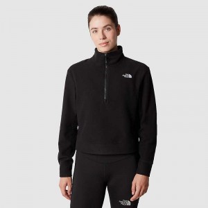 Swetry Z Polaru The North Face 100 Glacier Half-Zip Damskie Czarne | Polska-8930264