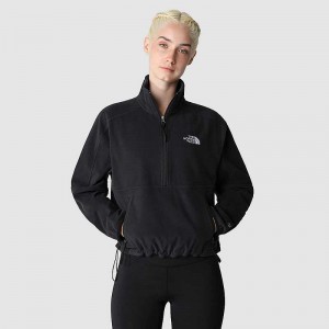 Swetry Z Polaru The North Face Elements Polartec® 100 1/4 Zip Damskie Czarne | Polska-0174862