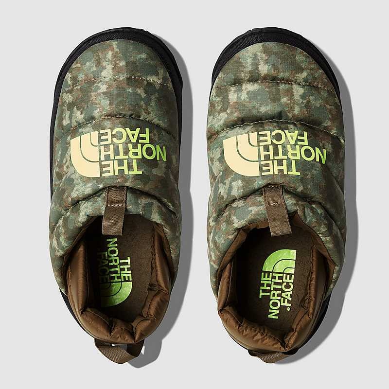 Buty Zimowe The North Face Nuptse Męskie Oliwkowe Camo Żółte | Polska-8216790