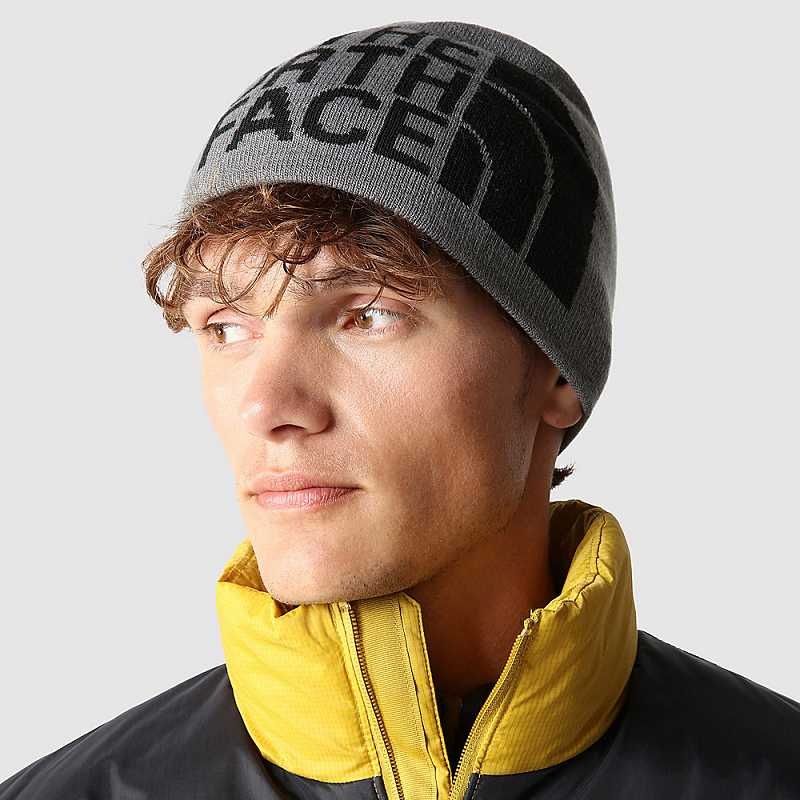 Czapka The North Face Reversible TNF Banner Damskie Szare Czarne | Polska-7052643