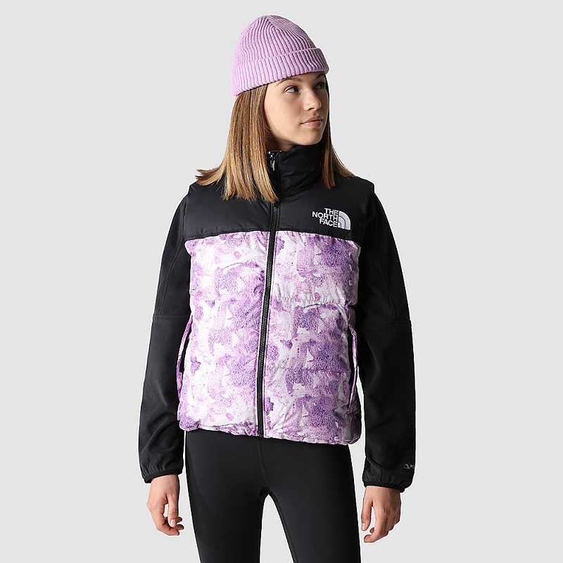 Kamizelka The North Face 1996 Retro Nuptse Damskie Fioletowe Zielone Kwiaty | Polska-1405687