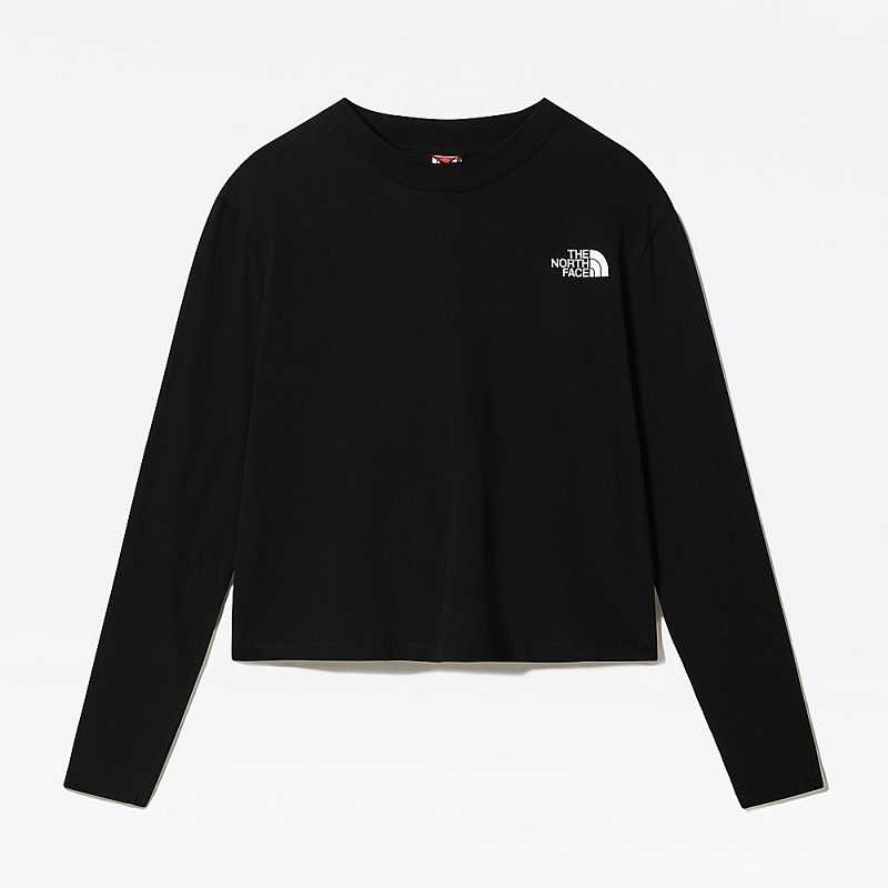 Koszulki The North Face Cropped Long-Sleeve Damskie Czarne | Polska-3751289