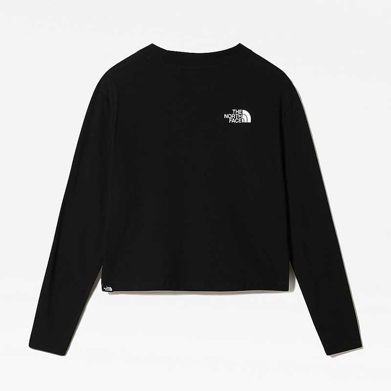 Koszulki The North Face Cropped Long-Sleeve Damskie Czarne | Polska-3751289