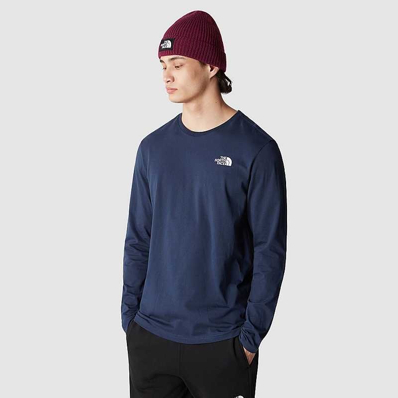 Koszulki The North Face Easy Long-Sleeve Męskie Granatowe | Polska-9431207