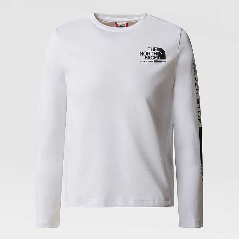 Koszulki The North Face Grafiką Long-Sleeve Chłopięce Białe | Polska-1248976