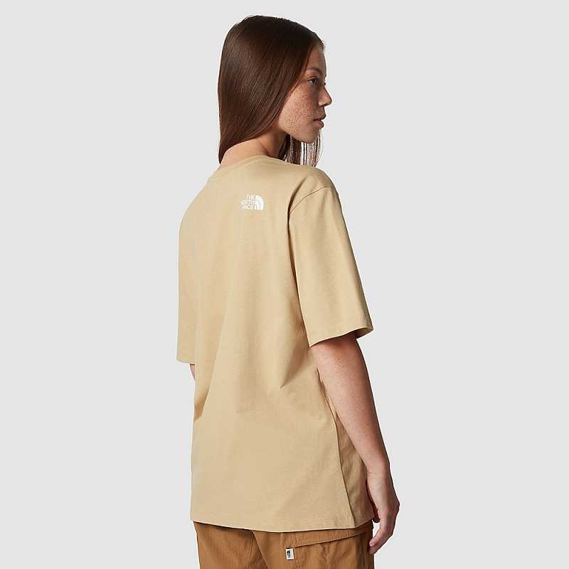 Koszulki The North Face Relaxed Simple Dome Damskie Khaki Szare | Polska-4780396