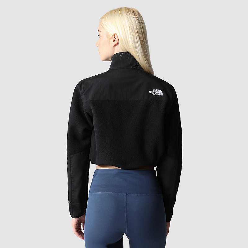 Kurtki Polarowe The North Face Cropped Denali Damskie Czarne | Polska-9216308