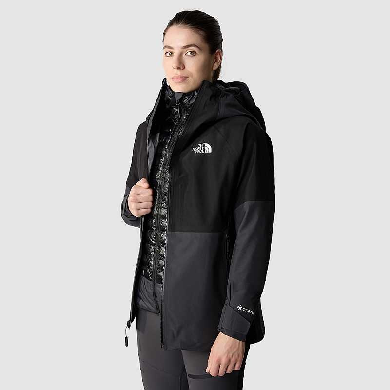 Kurtki Przeciwdeszczowe The North Face Jazzi GORE-TEX® Damskie Szare Czarne | Polska-0871263