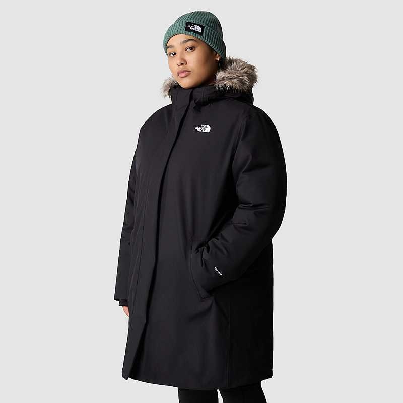 Kurtki Przeciwdeszczowe The North Face Plus Size Arctic Damskie Czarne | Polska-0963751