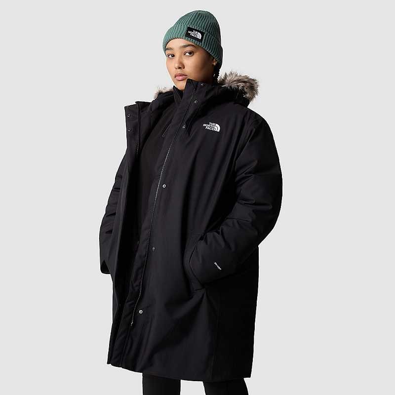 Kurtki Przeciwdeszczowe The North Face Plus Size Arctic Damskie Czarne | Polska-0963751