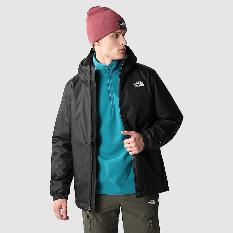 Kurtki Przeciwdeszczowe The North Face Quest Męskie Czarne Białe | Polska-9083627