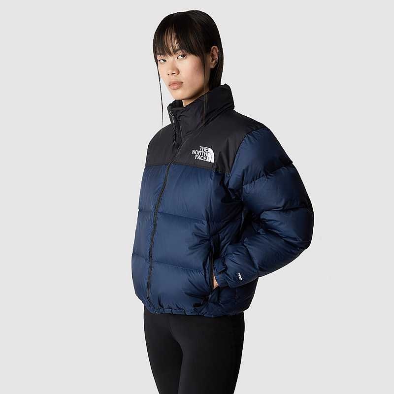 Kurtki Puchowe The North Face 1996 Retro Nuptse Damskie Granatowe Czarne | Polska-8395021