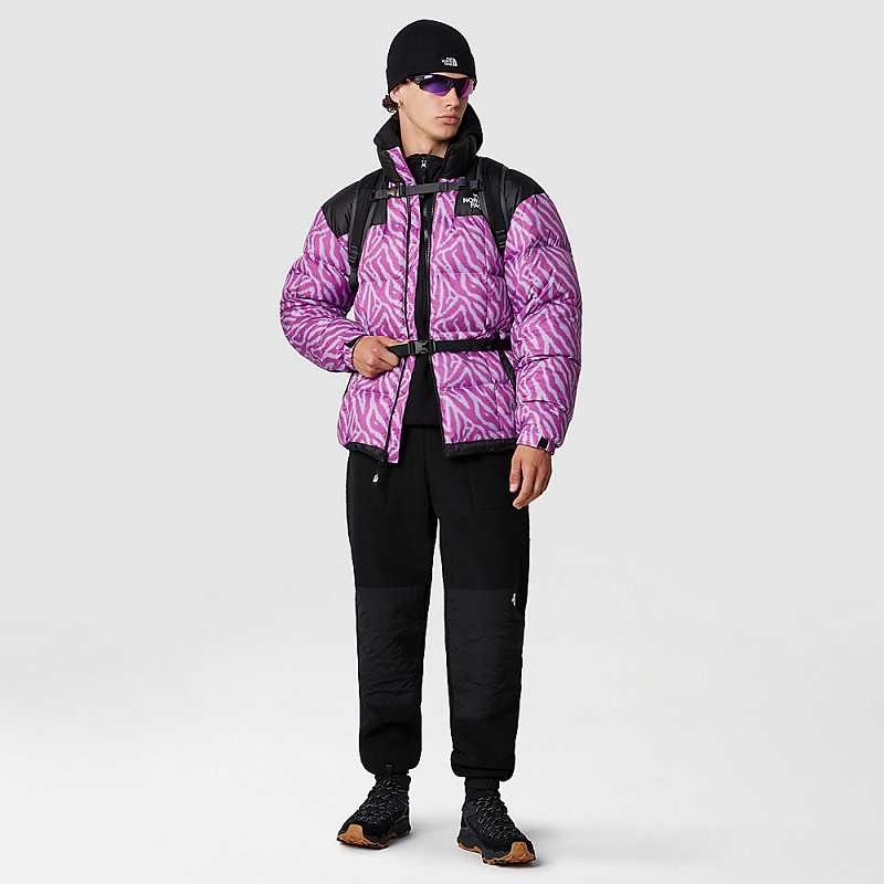 Kurtki Puchowe The North Face Lhotse Męskie Fioletowe Zielone Kwiaty | Polska-6519248