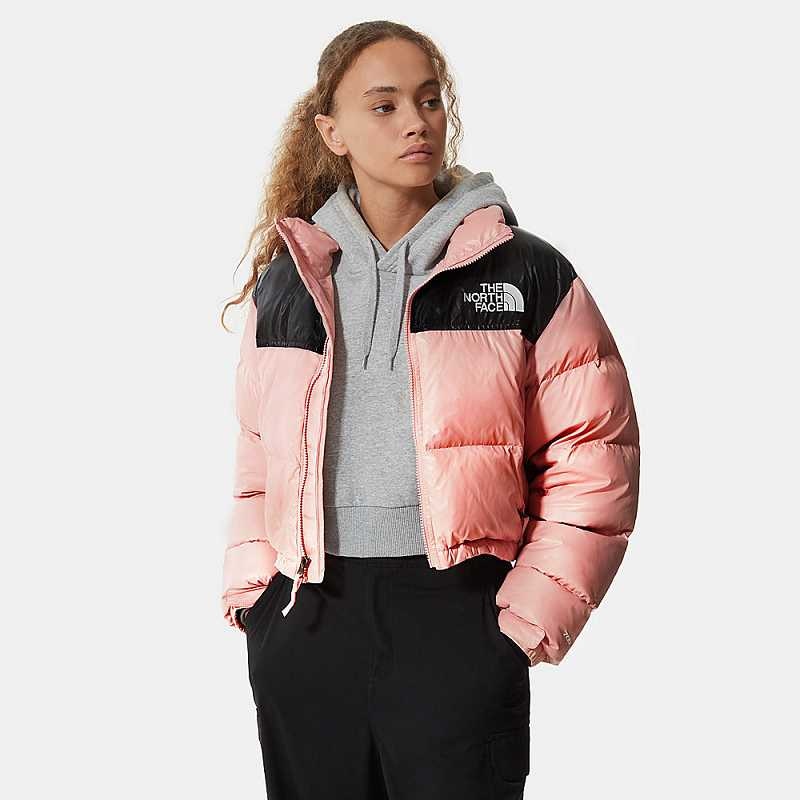 Kurtki Puchowe The North Face Nuptse Damskie Różowe Brązowe | Polska-1039274