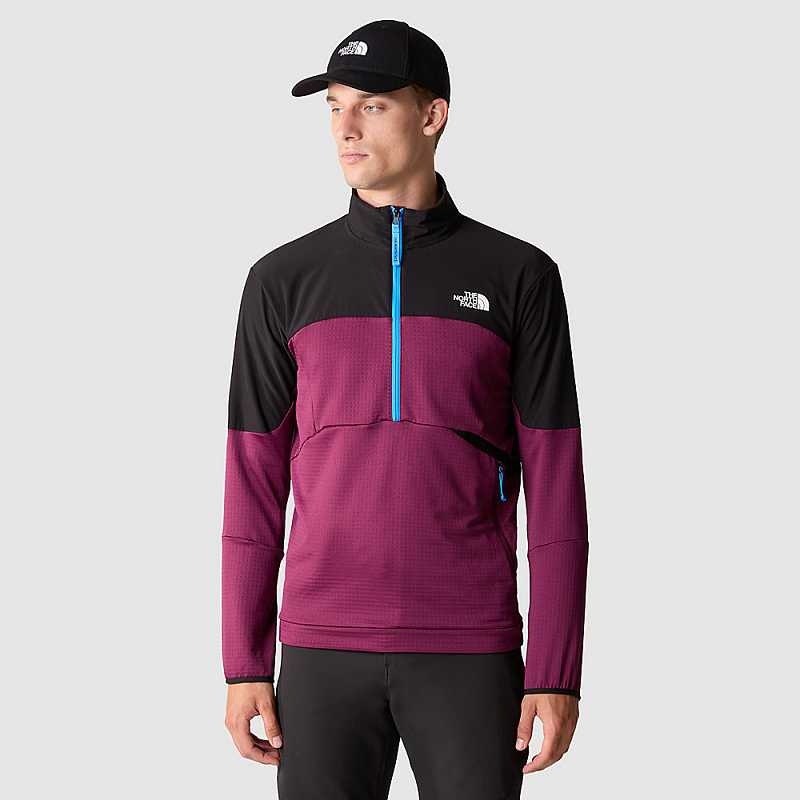 Kurtki The North Face Kikash 1/2 Zip Męskie Fuksja Czarne | Polska-6735048