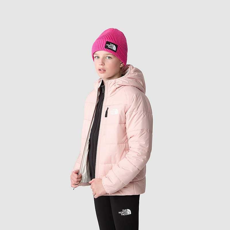 Kurtki The North Face Reversible Perrito Dziewczynka Różowe Białe | Polska-1805436