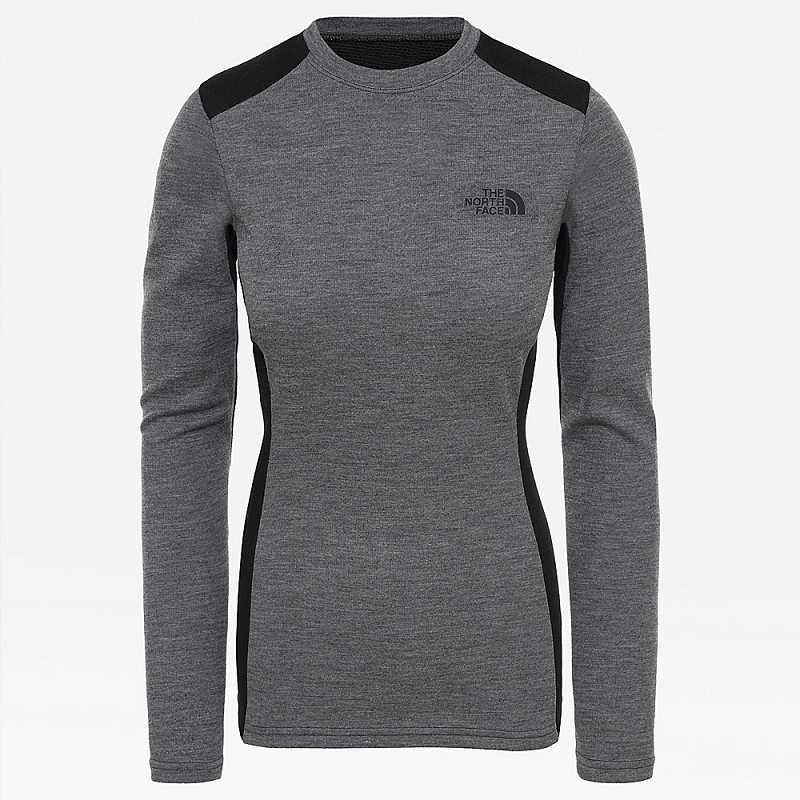 Swetry The North Face Easy Long-Sleeve Damskie Szare Czarne | Polska-3542891