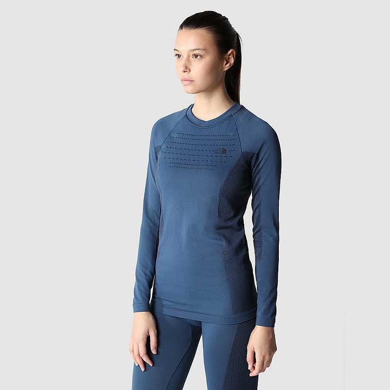 Swetry The North Face Sportowe Long-Sleeve Damskie Niebieskie Turkusowe Czarne | Polska-5961340