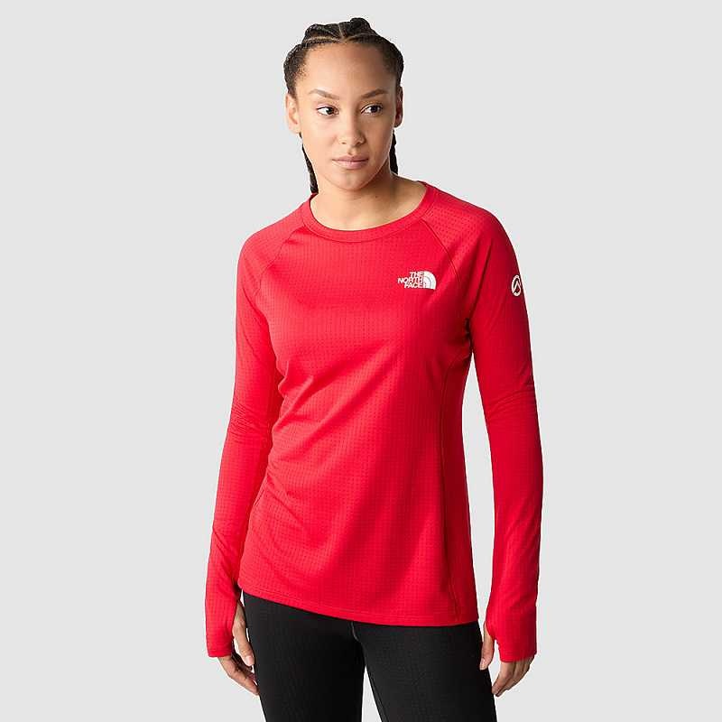 Swetry The North Face Summit Pro 120 Long-Sleeve Damskie Czerwone | Polska-6508174