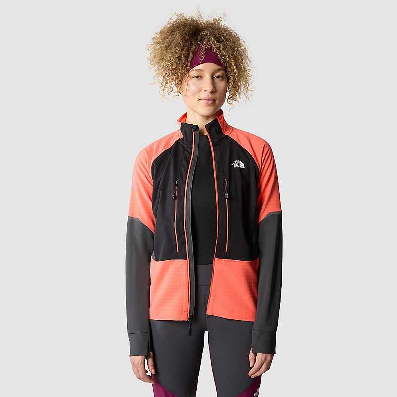 Wiatrówka The North Face Dawn Turn Full-Zip Softshell Damskie Czarne Pomarańczowe Szare | Polska-3642019